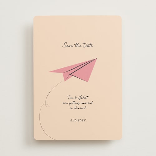 This is a strawberry save the date with standard by Ani Somi called away printing on signature in standard