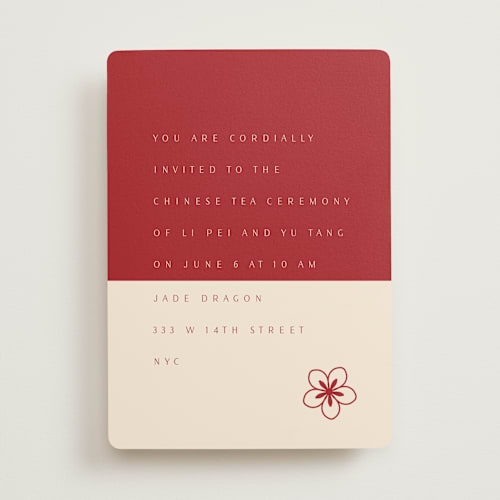 This is a poppy wedding invitations with standard by Deborah Chou called two toned printing on signature in standard