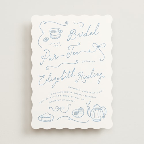 This is a coastal bridal shower invitations with standard by Creo Study called vintage par-tea printing on signature in standard