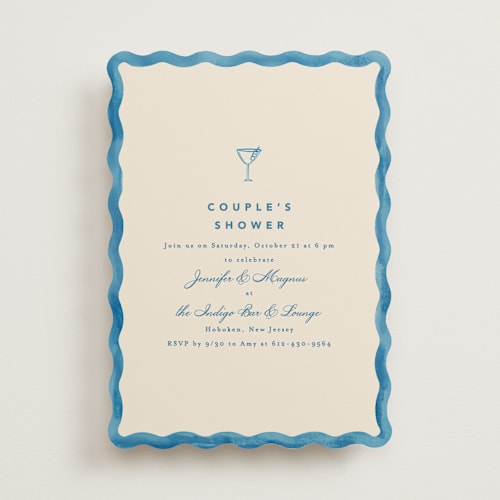 This is a almalfi bridal shower invitations with standard by Creo Study called formal scallop printing on signature in standard