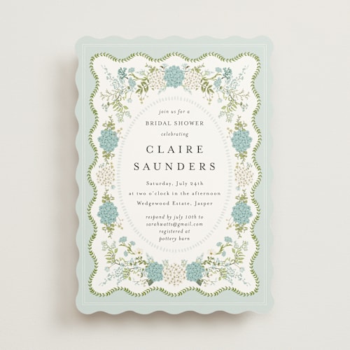 This is a capri bridal shower invitations with standard by Susan Moyal called wedgewood printing on signature in standard