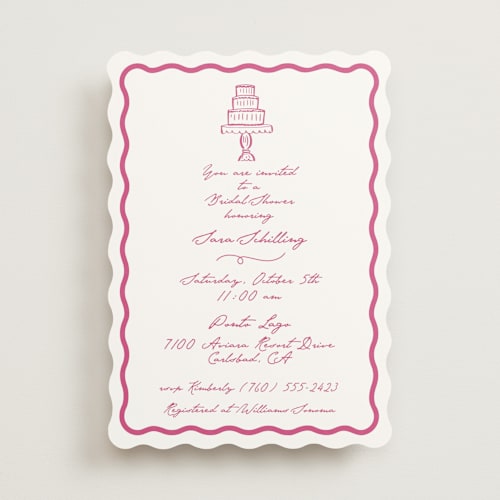 This is a azalea bridal shower invitations with standard by Tina Faselli called le cake printing on signature in standard