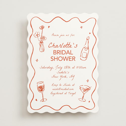 This is a verona sunset bridal shower invitations with standard by Cass Loh called chic soirée printing on signature in standard