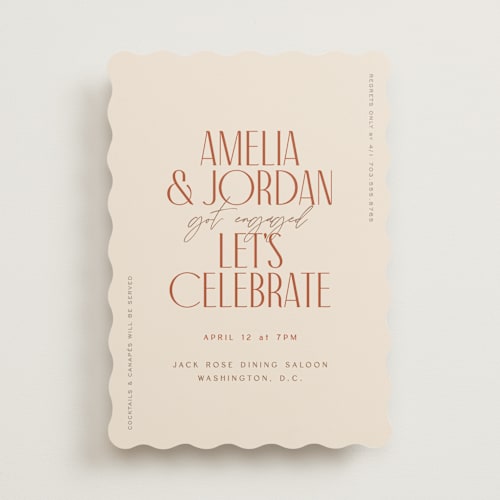 This is a sparrow engagement party invitations with standard by Owl and Toad called bright printing on signature in standard