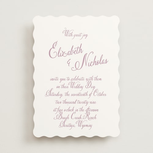 This is a lilac dreams wedding invitations with standard by Design Lotus called lavender dreams printing on signature in standard