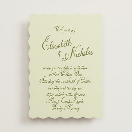 This is a summer hydrangeas wedding invitations with standard by Design Lotus called lavender dreams printing on signature in standard