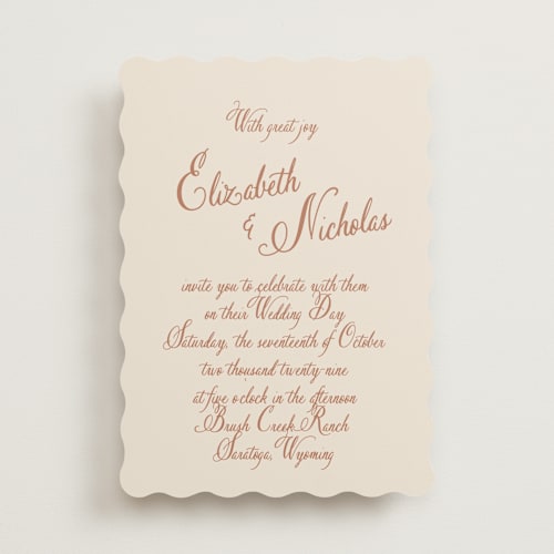 This is a santa fe wedding invitations with standard by Design Lotus called lavender dreams printing on signature in standard