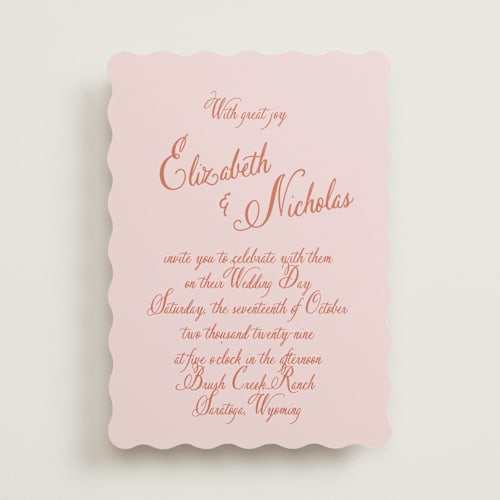 This is a sherbert sunset wedding invitations with standard by Design Lotus called lavender dreams printing on signature in standard