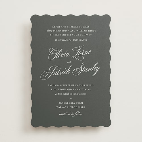 This is a mist wedding invitations with standard by Sara Hicks Malone called belle meade printing on signature in standard
