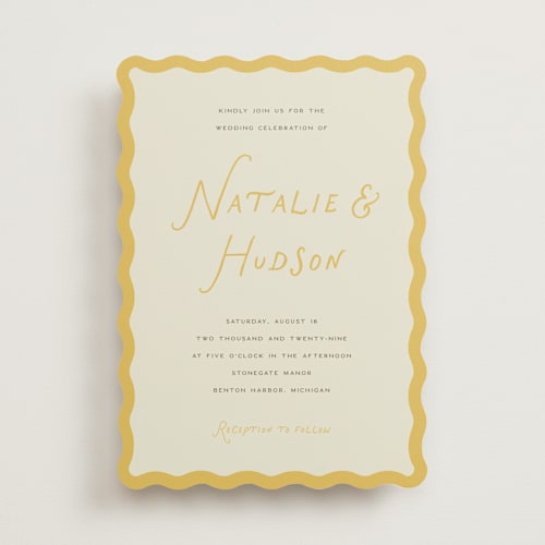 This is a banana wedding invitations with standard by Pixel and Hank called lovers printing on signature in standard