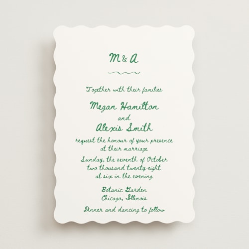 This is a meadow wedding invitations with standard by Cass Loh called simple monogram printing on signature in standard