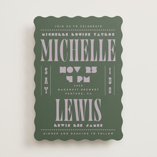 This is a forest wedding invitations with standard by Alethea and Ruth called bold stack printing on signature in standard