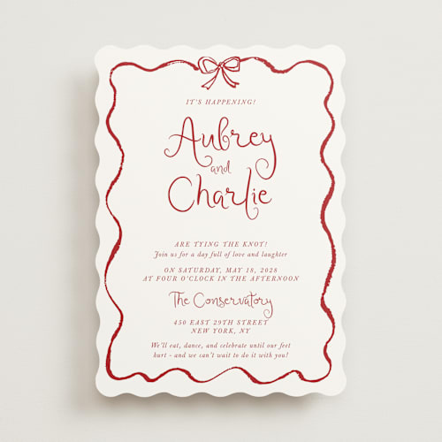 This is a wine wedding invitations with standard by Cass Loh called quirky fun printing on signature in standard