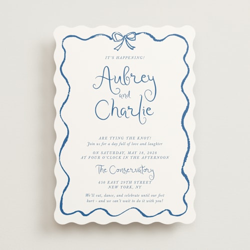 This is a sea breeze wedding invitations with standard by Cass Loh called quirky fun printing on signature in standard