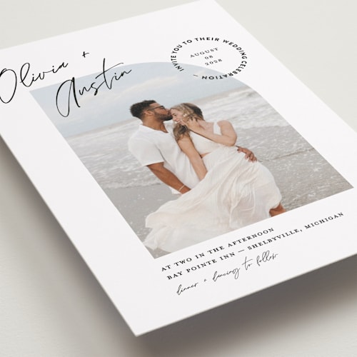 This is a cloud wedding invitations with standard by Pixel and Hank called merge printing on recycled smooth signature in grand