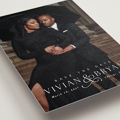 This is a marble save the date with standard by Lea Delaveris called and here we are printing on recycled smooth signature in grand