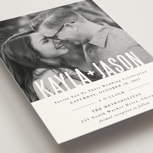 This is a cotton wedding invitations with standard by Jessie Steury called monumental printing on signature in grand