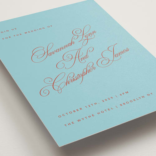 This is a sky wedding invitations with standard by Kelly Watkins called vivid printing on signature in grand
