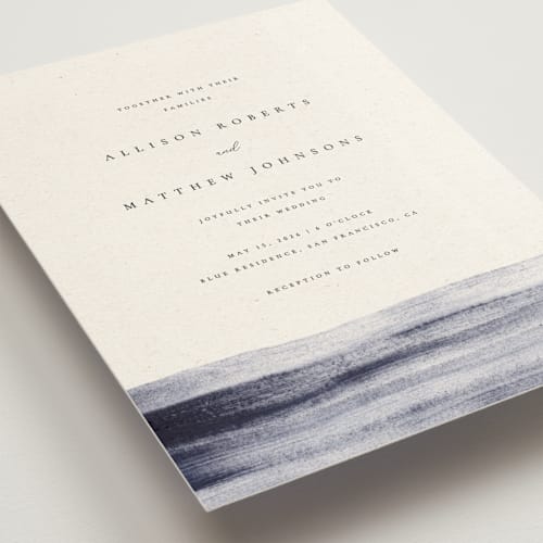 This is a horizon wedding invitations with standard by Sumak Studio called stillness printing on signature in grand