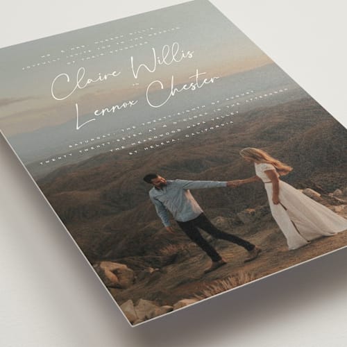 This is a chiffon wedding invitations with standard by Orasie called full photo printing on signature in grand