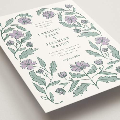 This is a hydrangea wedding invitations with standard by Kelly Watkins called botanical printing on signature in grand