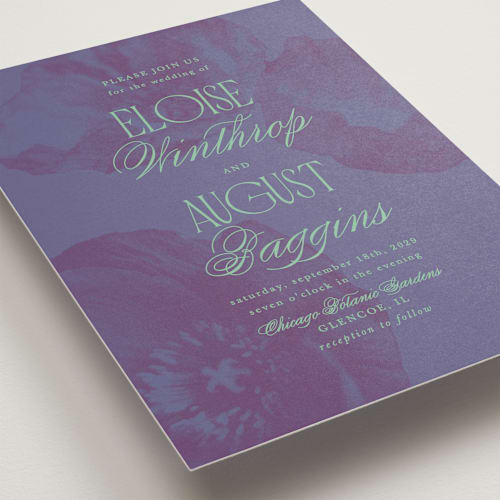 This is a starling wedding invitations with standard by Morgan Kendall called maximalist poppies printing on signature in grand