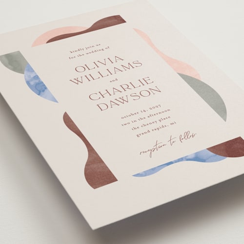 This is a coastal wedding invitations with standard by Pixel and Hank called deconstruct printing on signature in grand