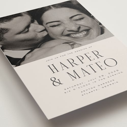 This is a sandstone wedding invitations with standard by Nicole Walsh called close-up printing on signature in grand