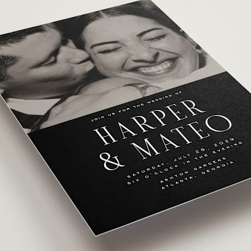 This is a onyx wedding invitations with standard by Nicole Walsh called close-up printing on signature in grand