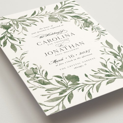 This is a meadow wedding invitations with standard by Melanie Kosuge called carolina printing on signature in grand