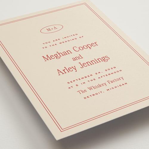 This is a cherry wedding invitations with standard by Ellen Schlegelmilch called cherry printing on signature in grand