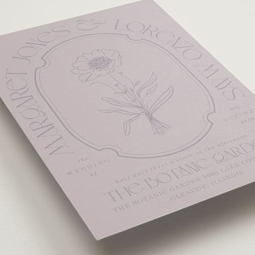 This is a plum wedding invitations with standard by Baumbirdy called flora arch printing on signature in grand