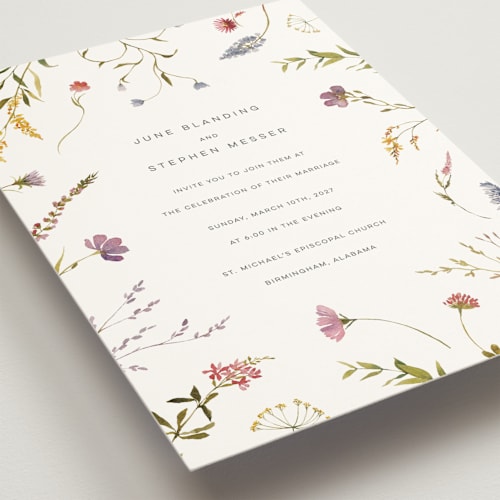 This is a sherbert wedding invitations with standard by Erin Hodges called untied printing on signature in grand