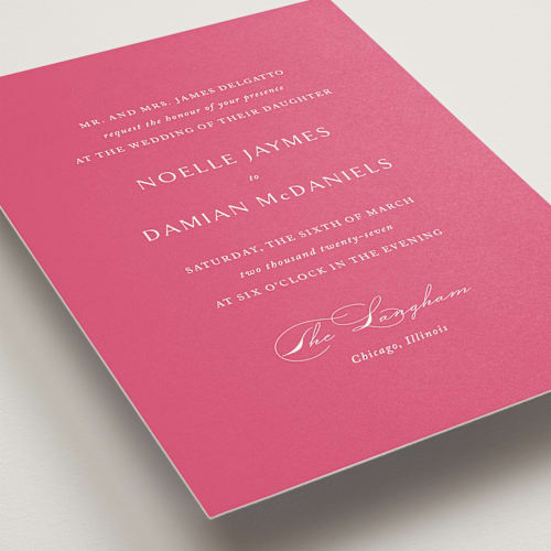 This is a carnation wedding invitations with standard by Jennifer Postorino called everlasting printing on signature in grand