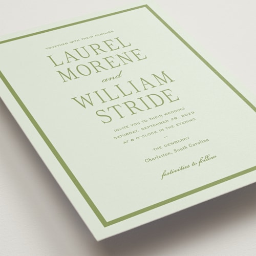 This is a forest wedding invitations with standard by Sara Hicks Malone called dewberry printing on signature in grand