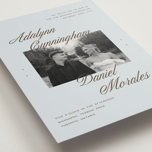 This is a pond wedding invitations with standard by Sam Dubeau called swoon printing on signature in grand