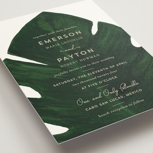This is a classic palm wedding invitations with standard by Kaydi Bishop called palm printing on signature in grand