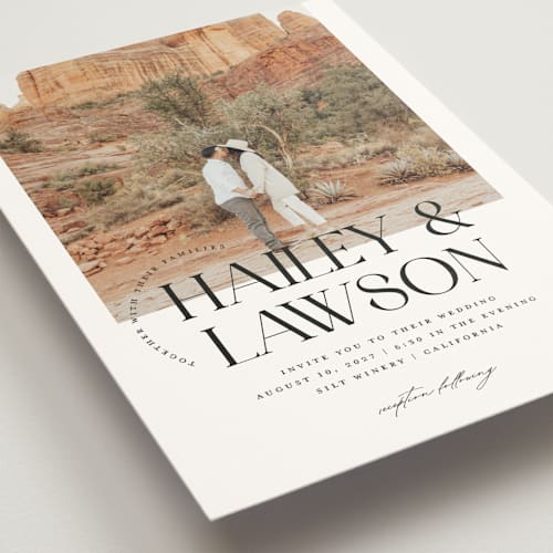 This is a noir wedding invitations with standard by Christie Garcia called photographie printing on signature in grand