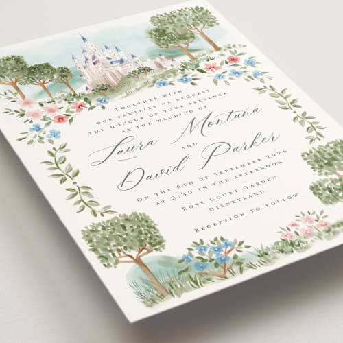 This is a spring wedding invitations with standard by Petra Kern called disney's once upon in a dream printing on signature in grand