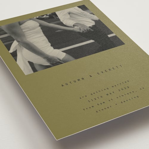 This is a elm wedding invitations with standard by Blustery August called nonnette printing on signature in grand