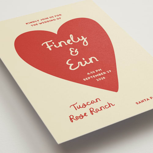 This is a cherry wedding invitations with standard by Ani Somi called big heart wedding printing on signature in grand