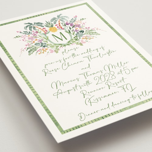 This is a jungle wedding invitations with standard by Petra Kern called tropical dreams printing on signature in grand