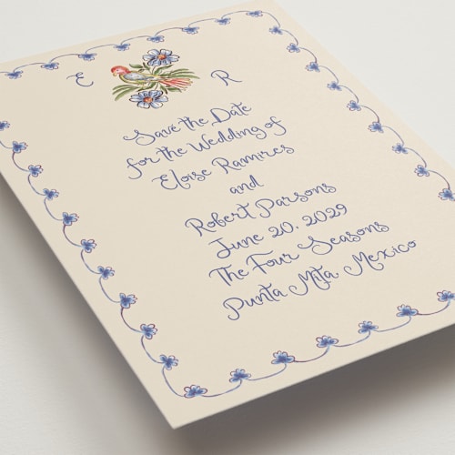 This is a sea save the date with standard by Chris Griffith called artisan wedding printing on signature in grand