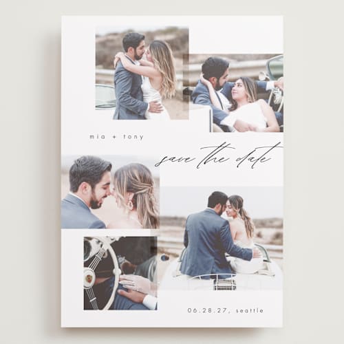 This is a snow save the date with standard by AK Graphics called the gallery printing on recycled smooth signature in grand