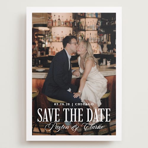This is a milan save the date with standard by chocomocacino called kroštule printing on recycled smooth signature in grand