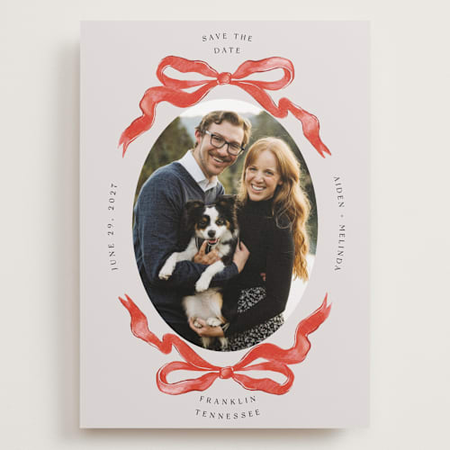 This is a candy save the date with standard by Pati Cascino called gibson printing on recycled smooth signature in grand