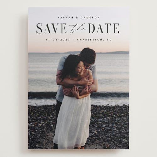 This is a ink save the date with standard by Zani van Zyl called danielle printing on recycled smooth signature in grand