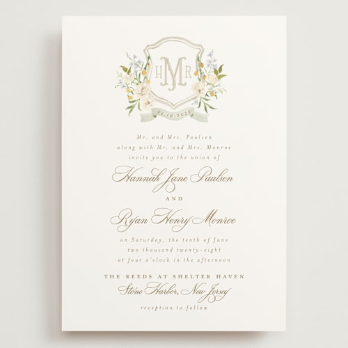 This is a chiffon wedding invitations with standard by Everett Paper Goods called avalon printing on signature in grand
