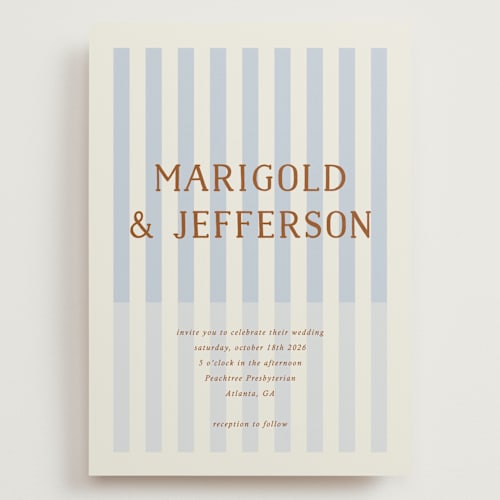 This is a wave wedding invitations with standard by Kelly Watkins called stripes printing on signature in grand