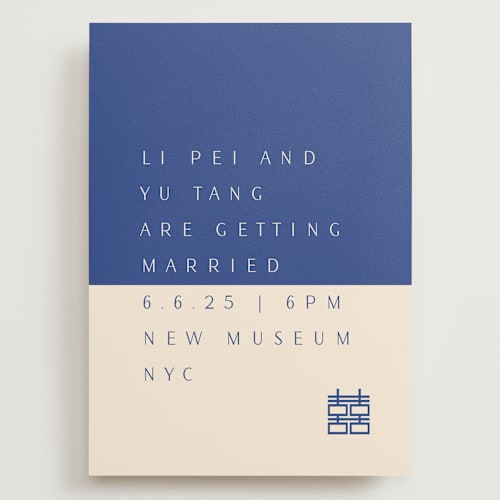 This is a marseille bleu wedding invitations with standard by Deborah Chou called two toned printing on signature in grand